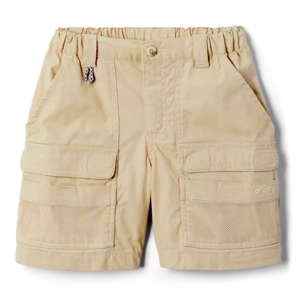 Boys Columbia PFG “half-moon” Cargo Shorts. Size Med (10-12) Khaki